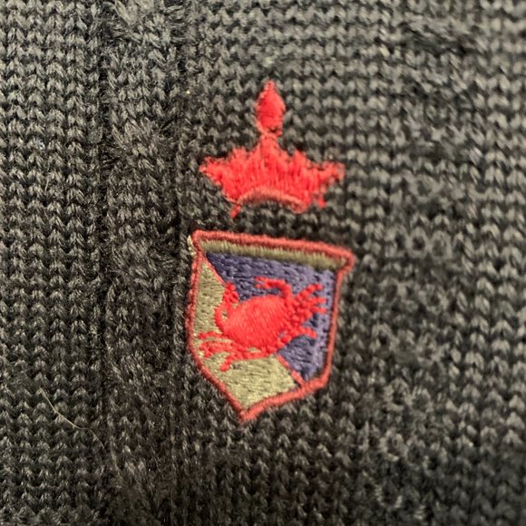 Vintage IL Granchio Black Pullover Polo Sweater Wool Blend Made in Italy Mens Lg - Picture 4 of 8